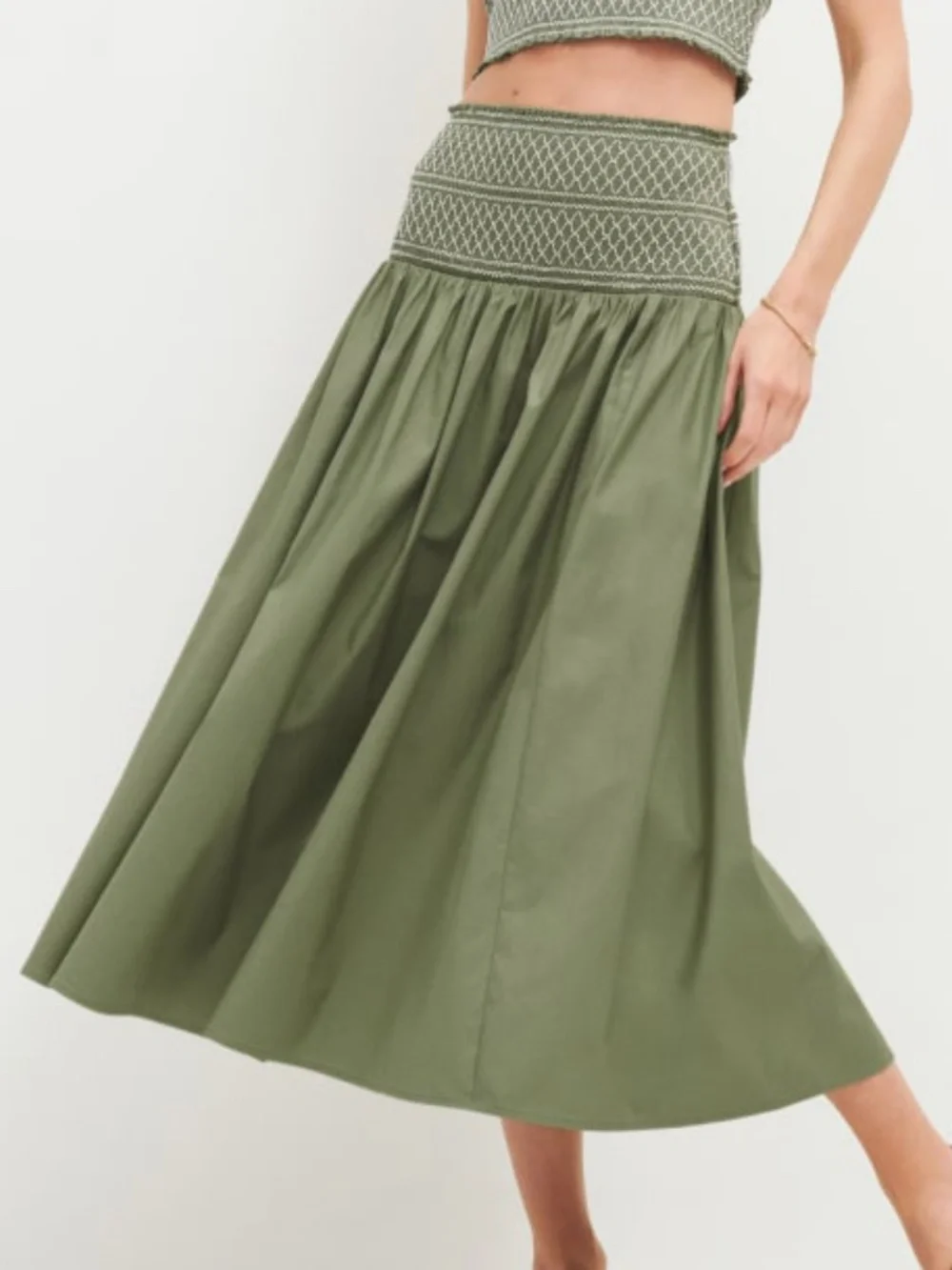 Reformation Haven Skirt in Artichoke Size Small